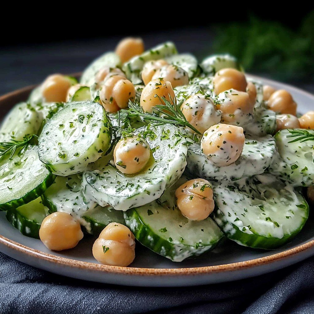 Fresh Vegan Tzatziki Chickpea Salad Spring Food Idea