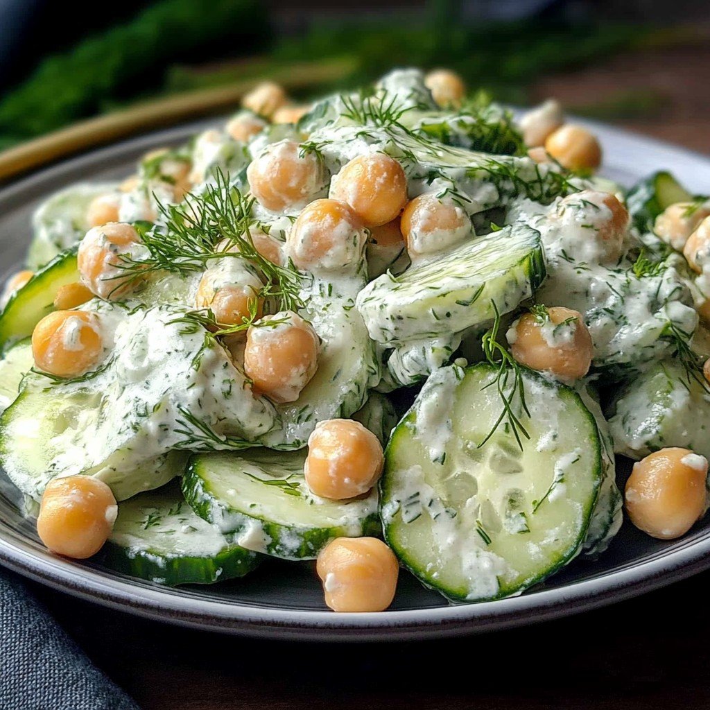 Fresh Vegan Tzatziki Chickpea Salad Spring Food Idea
