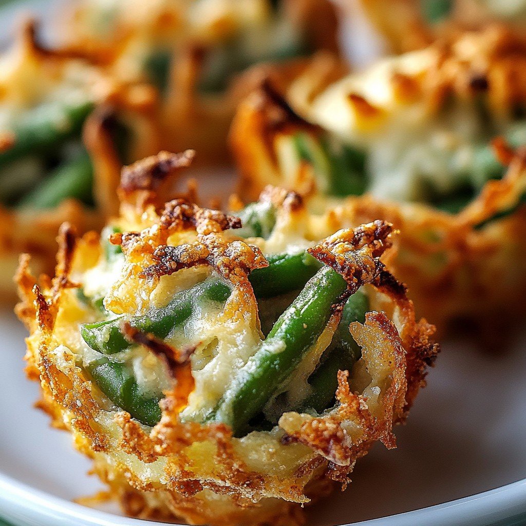 Garlic Parmesan Green Bean Casserole Cups