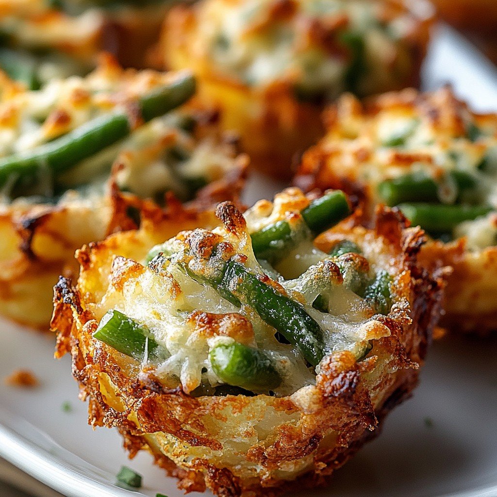 Garlic Parmesan Green Bean Casserole Cups