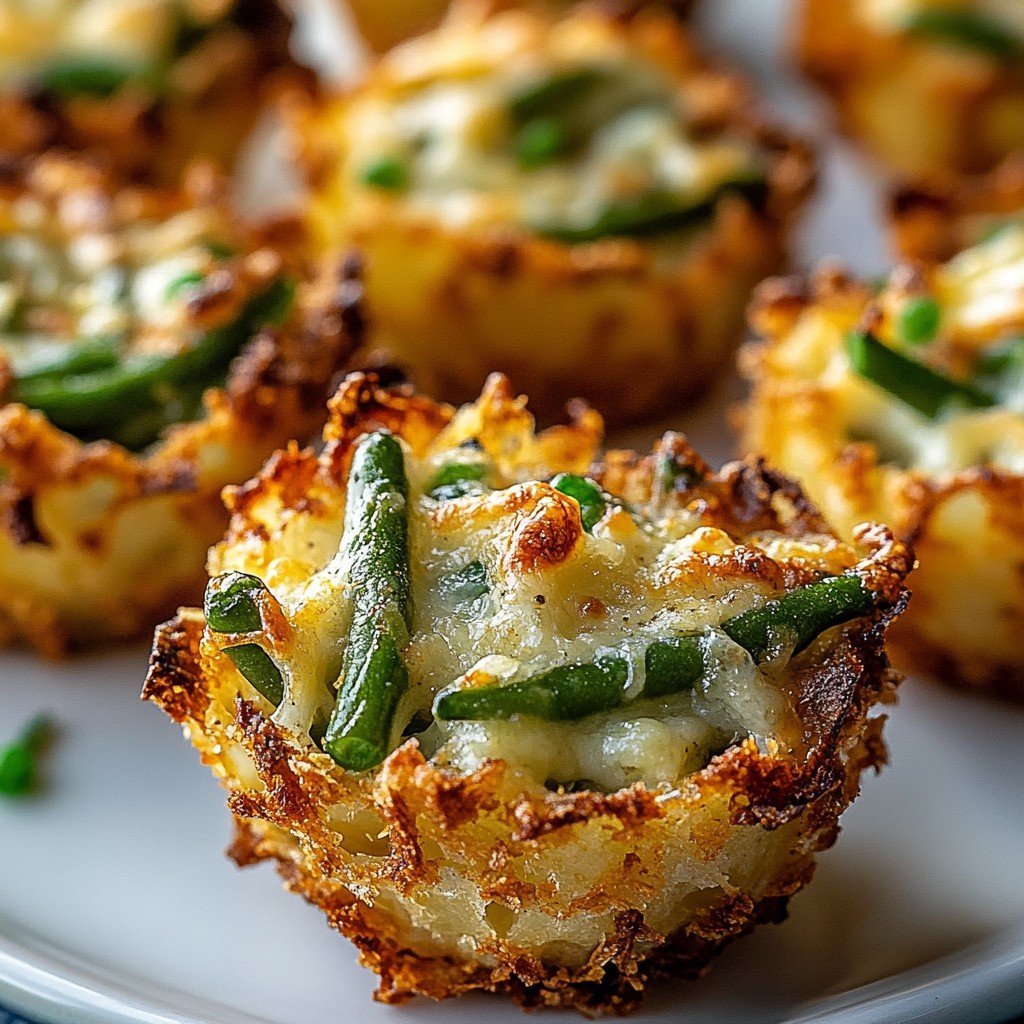 Garlic Parmesan Green Bean Casserole Cups