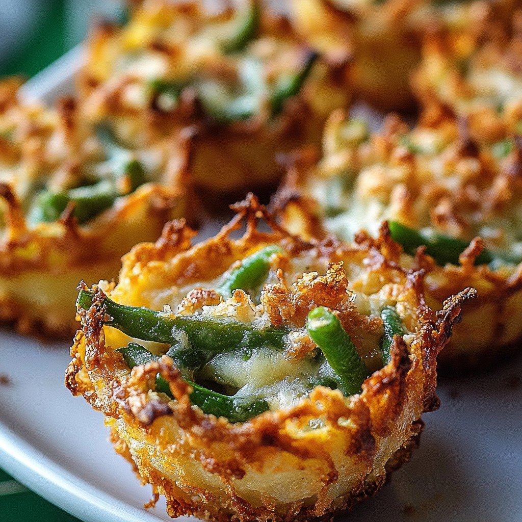 Garlic Parmesan Green Bean Casserole Cups