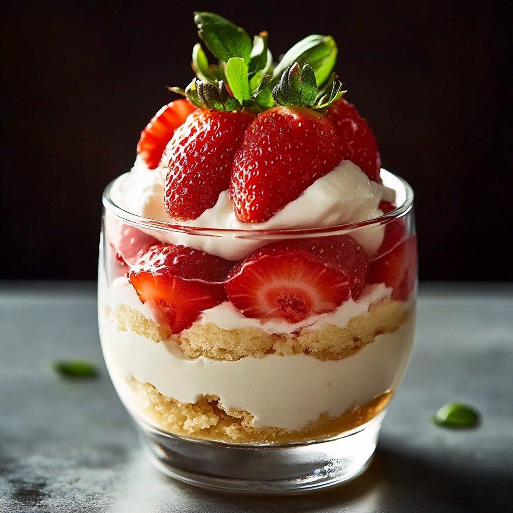 Greek Yogurt Strawberry Shortcake Cups