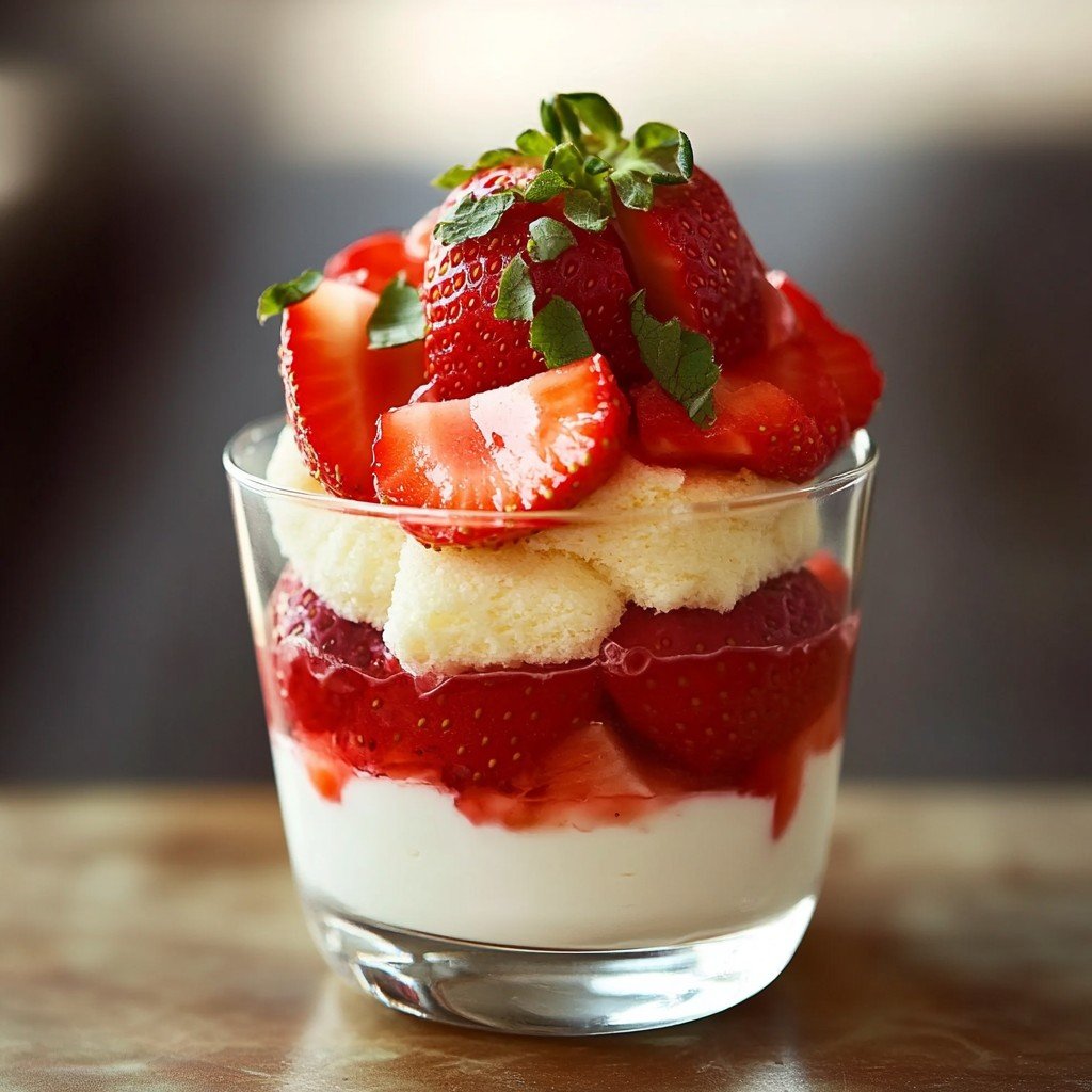 Greek Yogurt Strawberry Shortcake Cups