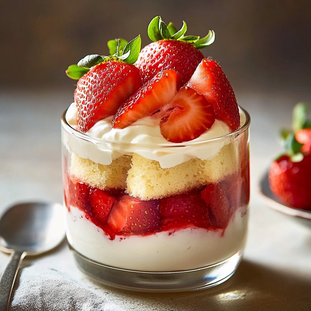 Greek Yogurt Strawberry Shortcake Cups