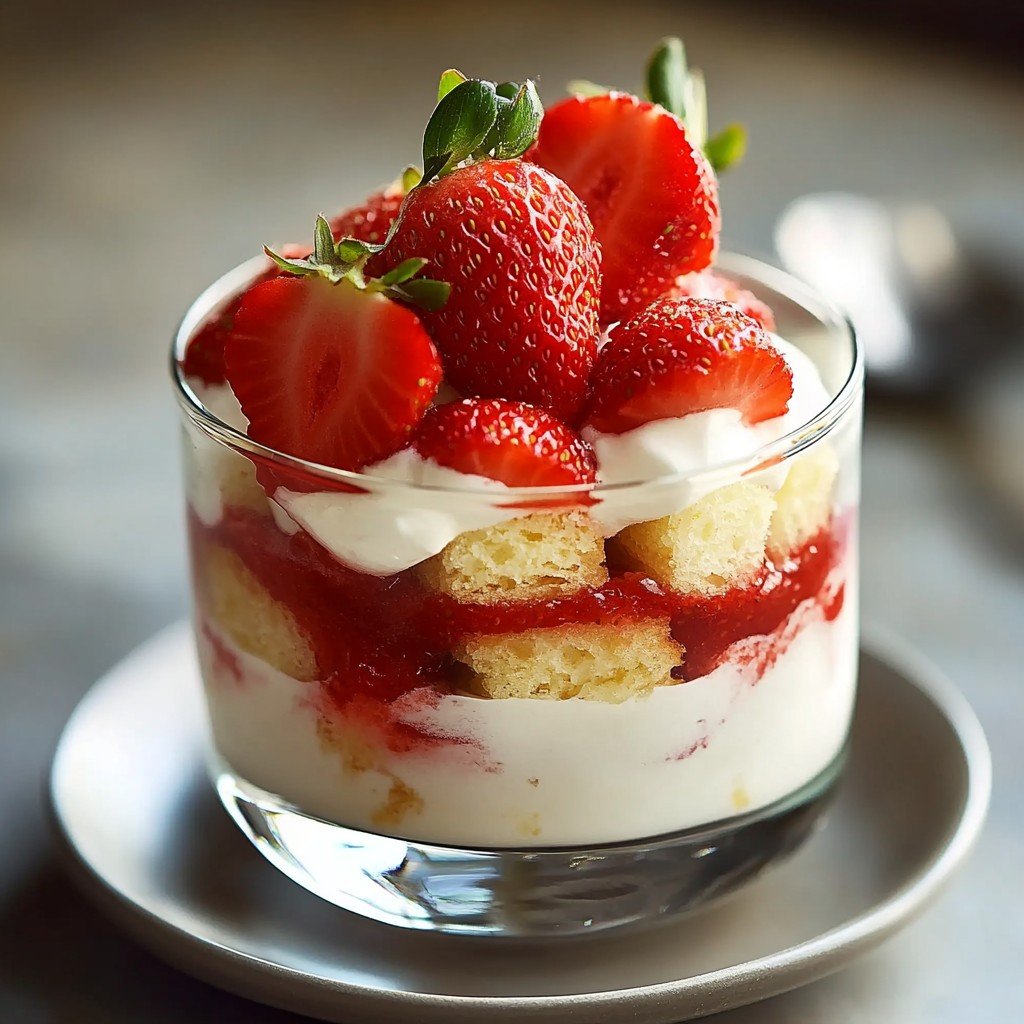 Greek Yogurt Strawberry Shortcake Cups