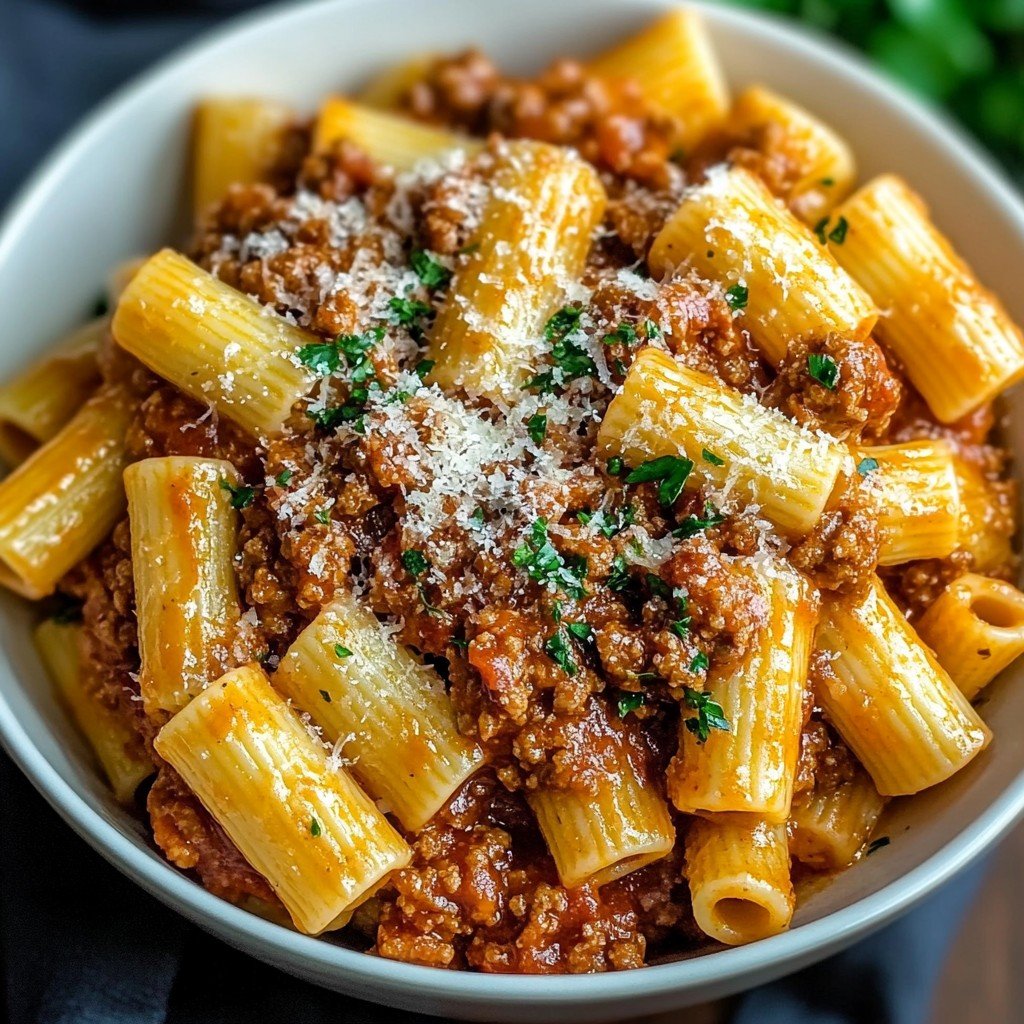 Ground Beef Pasta in Tomato Sauce
