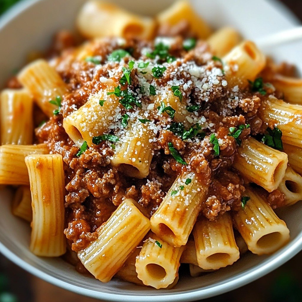 Ground Beef Pasta in Tomato Sauce