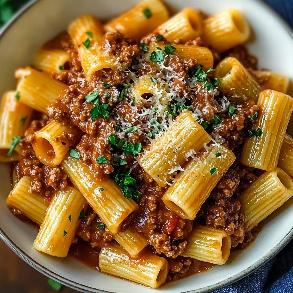 Ground Beef Pasta in Tomato Sauce