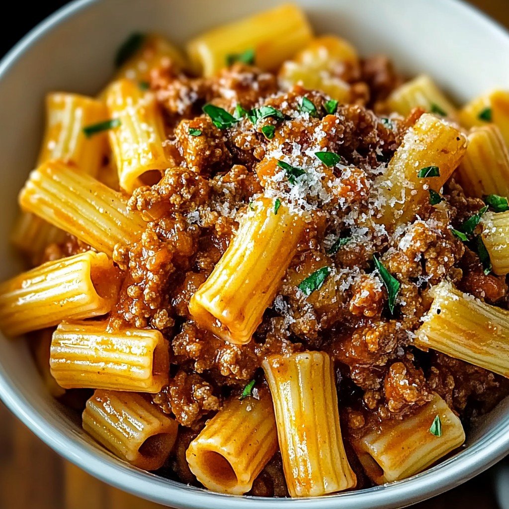 Ground Beef Pasta in Tomato Sauce