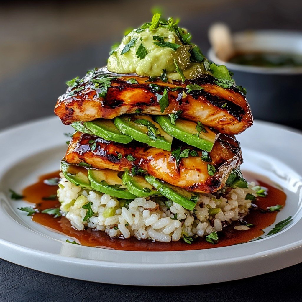 Honey Lime Chicken Rice Stack