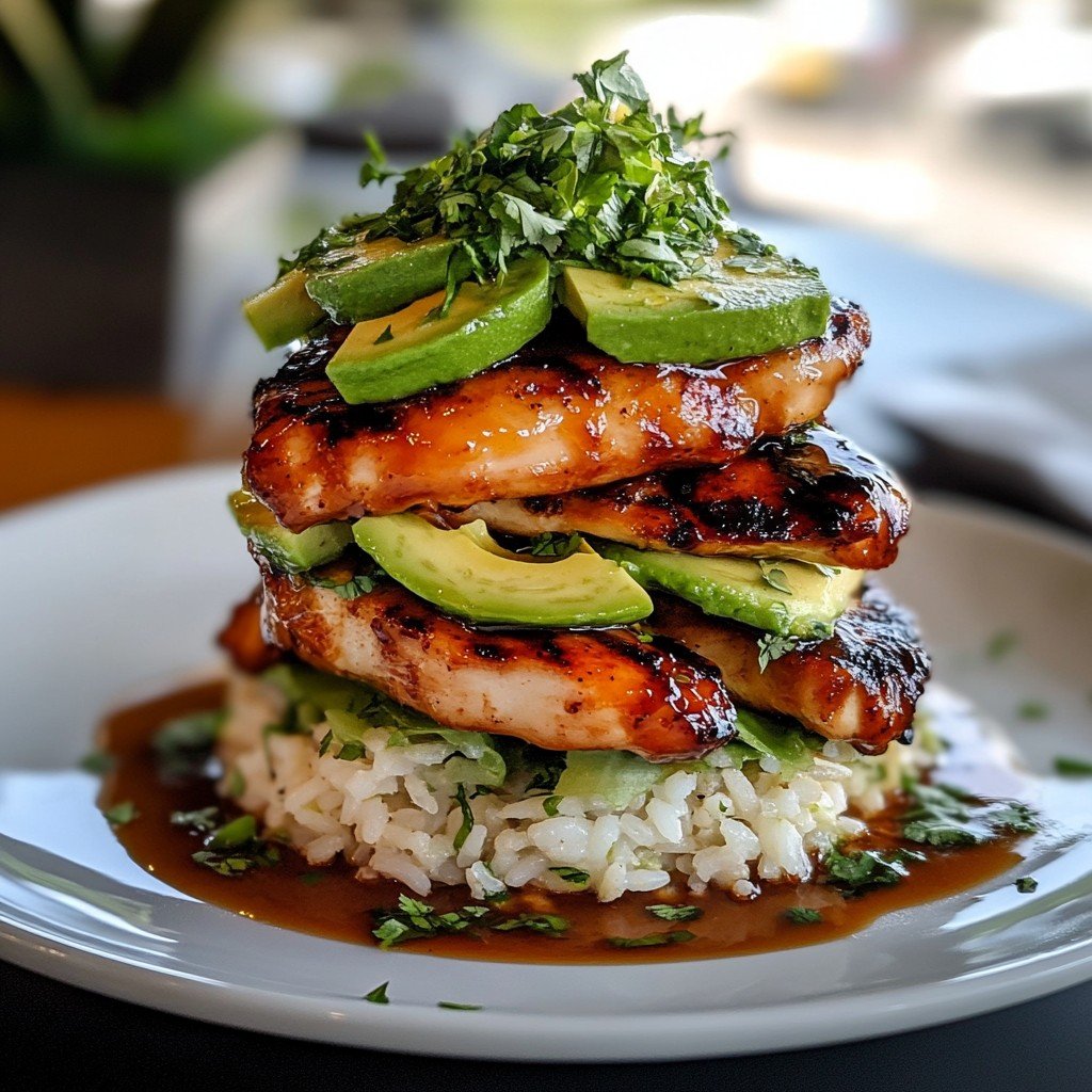 Honey Lime Chicken Rice Stack