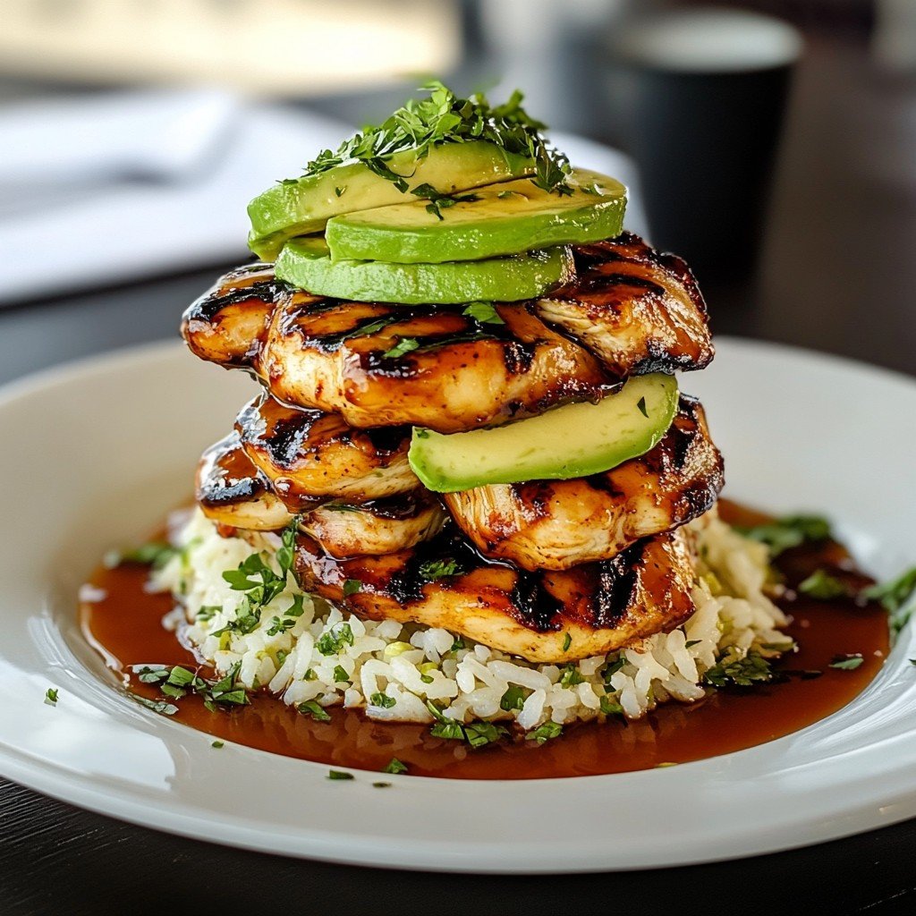 Honey Lime Chicken Rice Stack