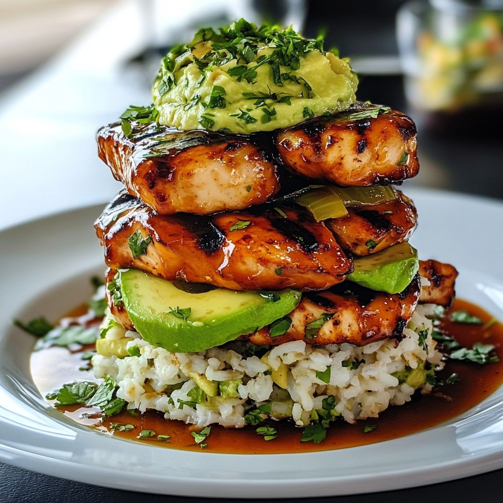 Honey Lime Chicken Rice Stack