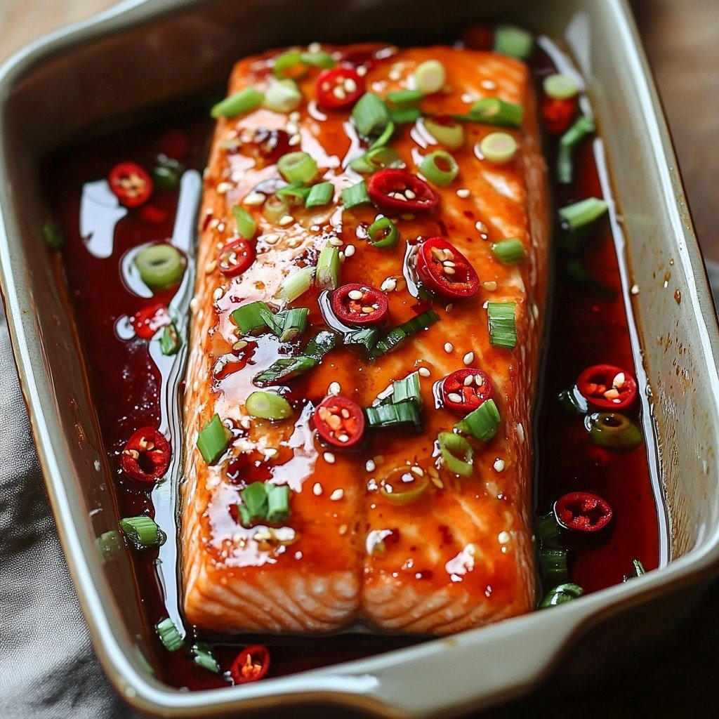 Hot Honey Salmon Sweet-Spicy Spring Food Idea