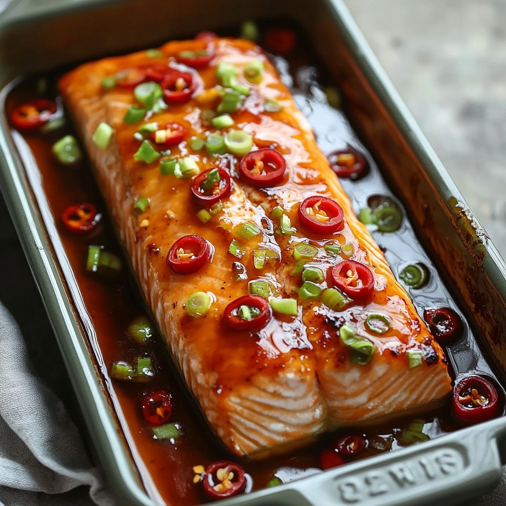 Hot Honey Salmon Sweet-Spicy Spring Food Idea