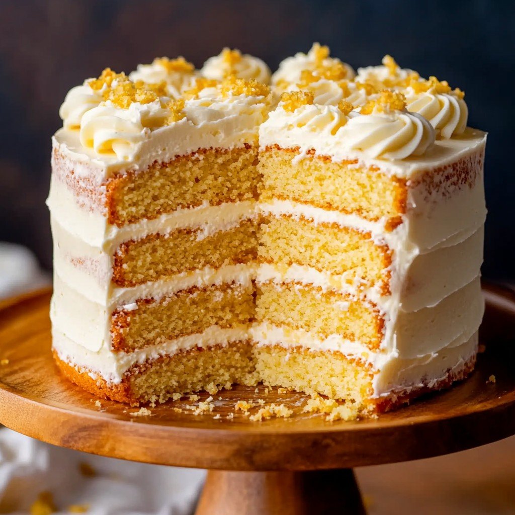 Layered Cornbread Cake with Whipped Honey Butter Frosting
