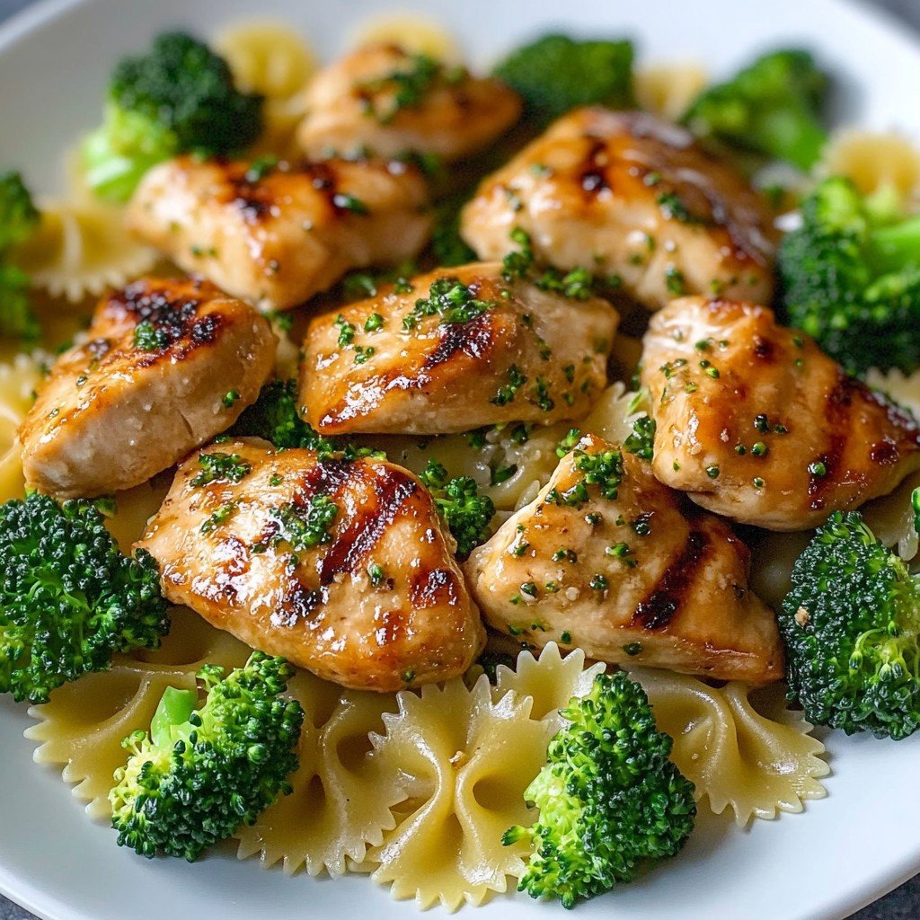 Lemon Chicken Bowtie Pasta with Broccoli