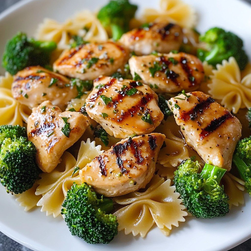 Lemon Chicken Bowtie Pasta with Broccoli