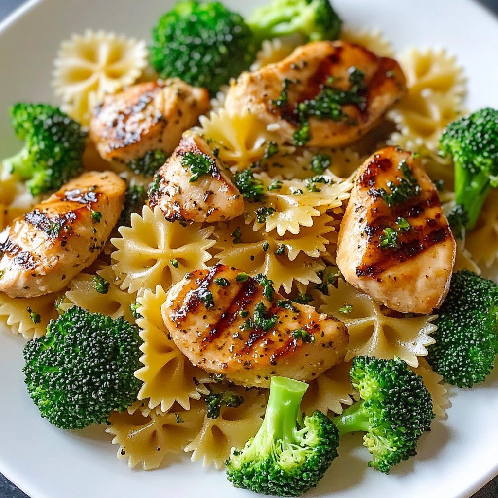 Lemon Chicken Bowtie Pasta with Broccoli