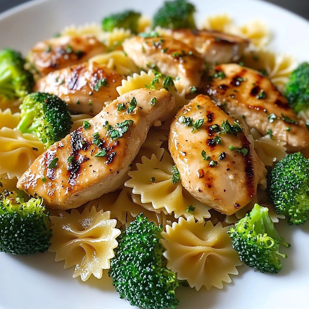 Lemon Chicken Bowtie Pasta with Broccoli