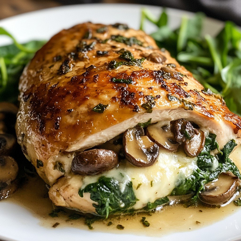 Mushroom Stuffed Chicken Breast