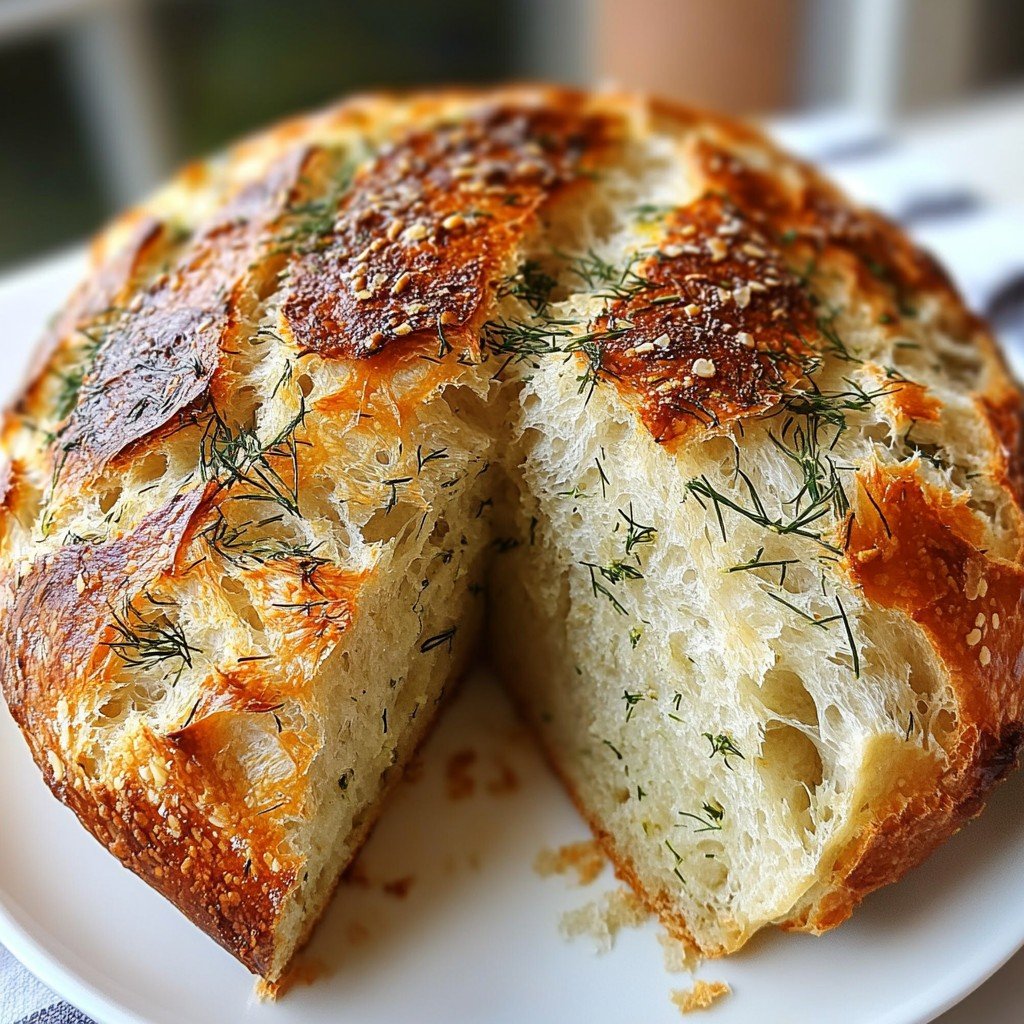 No-Knead Dill Gouda Bread Sourdough Easy Style