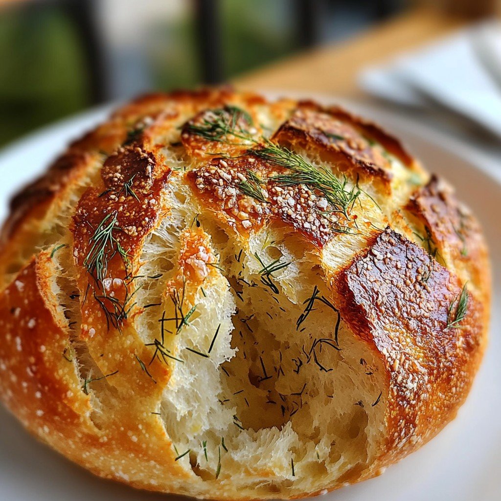 No-Knead Dill Gouda Bread Sourdough Easy Style