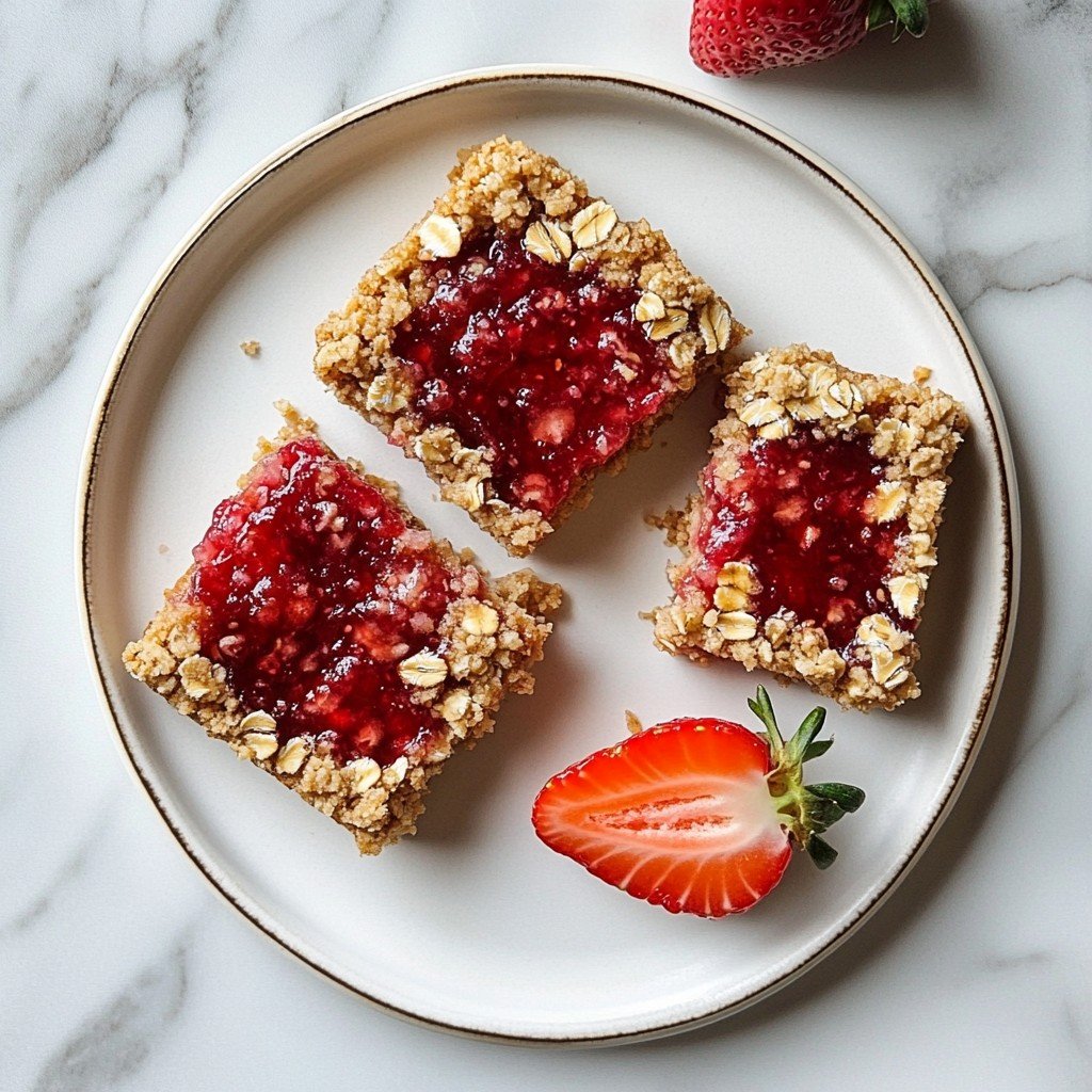 Oatmeal Strawberry Bars Easy Desserts Spring Treat