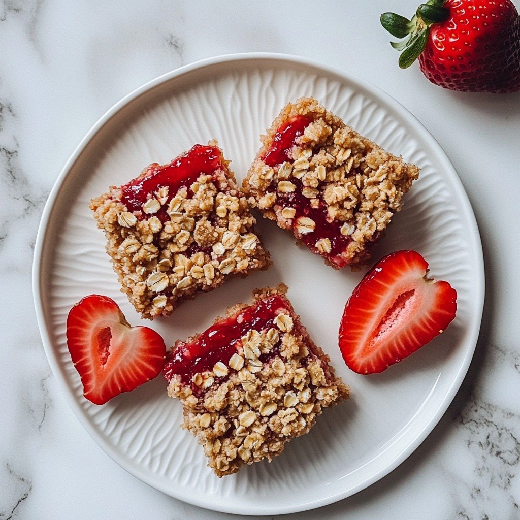 Oatmeal Strawberry Bars Easy Desserts Spring Treat