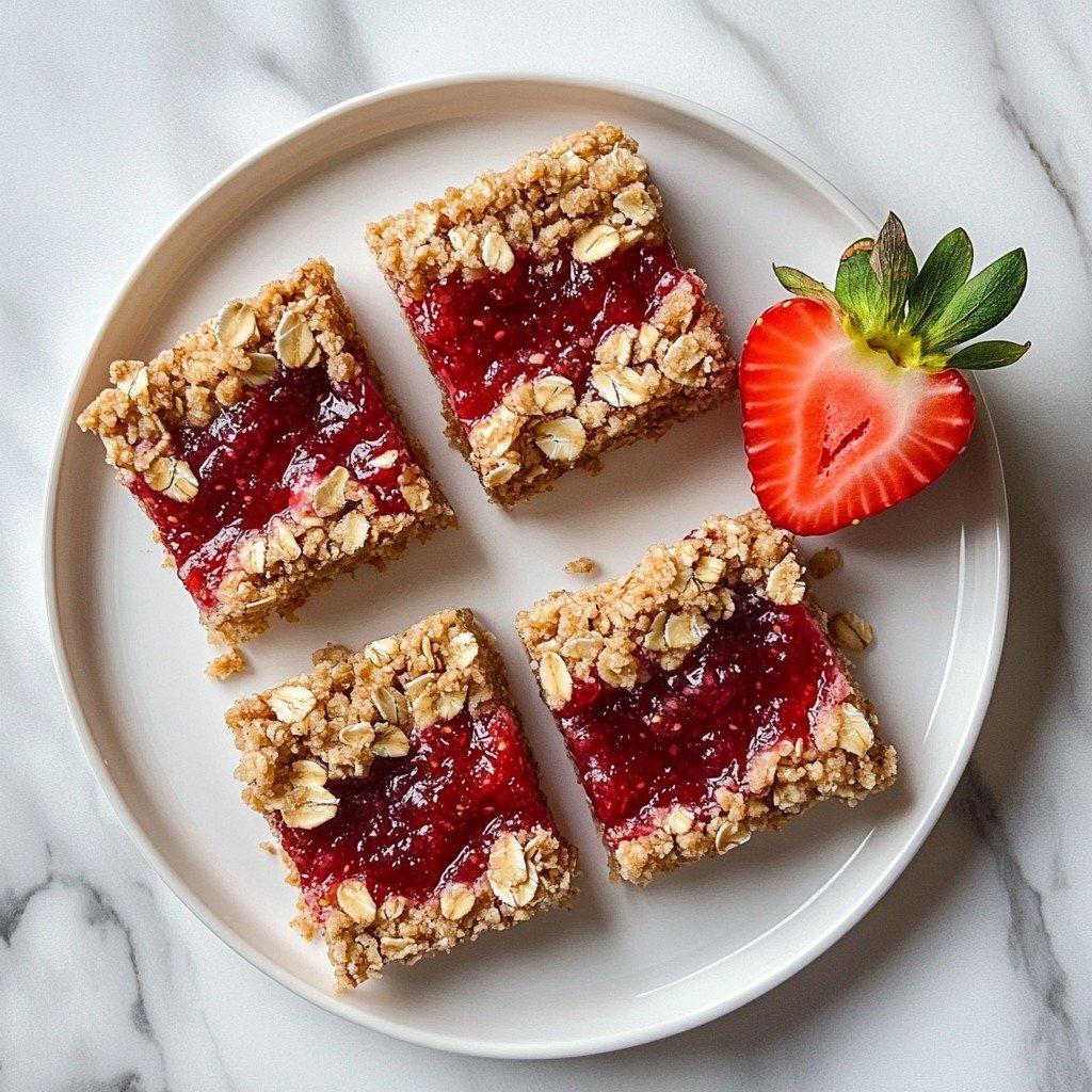 Oatmeal Strawberry Bars Easy Desserts Spring Treat