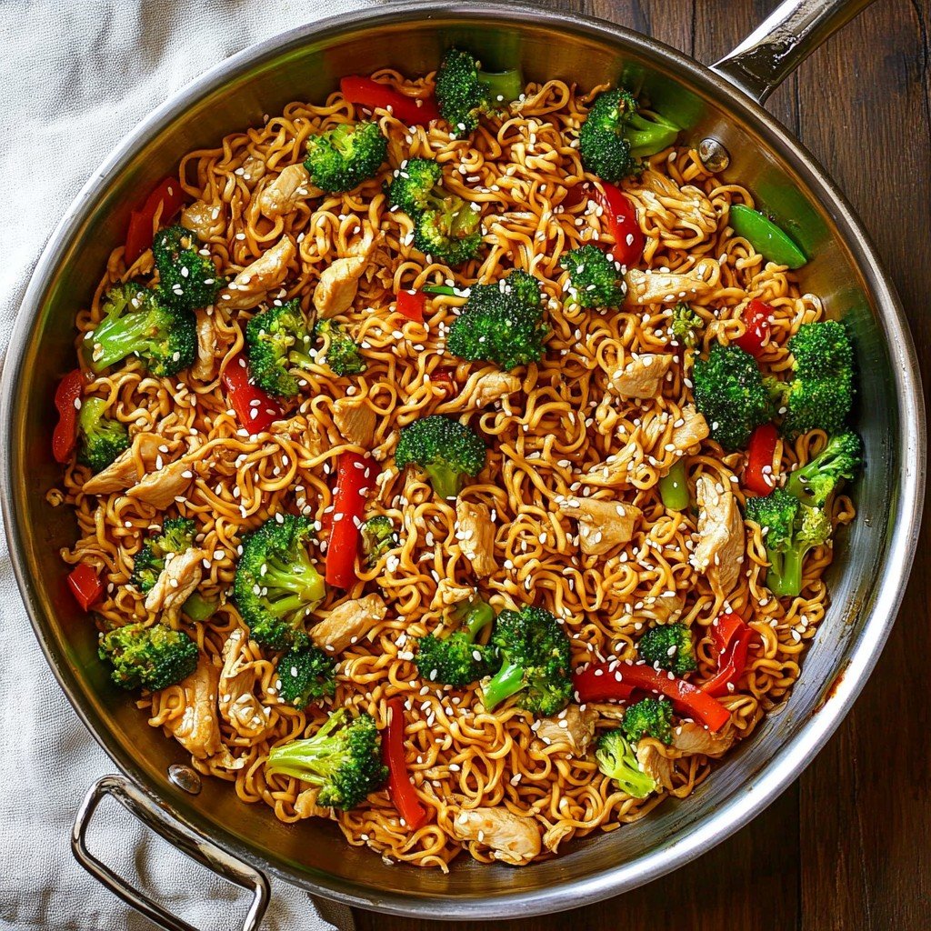 Quick Chicken Ramen Noodle Stir Fry
