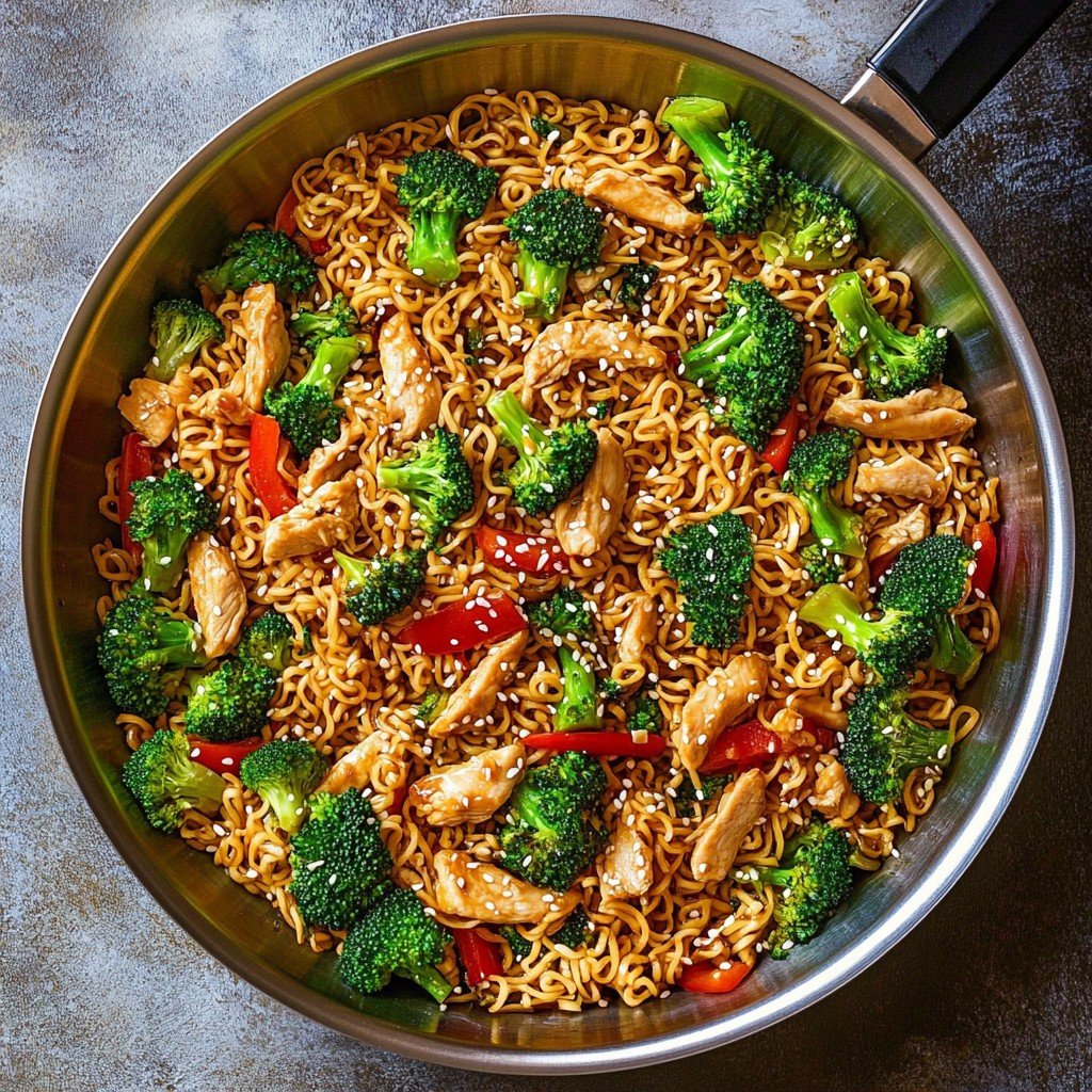 Quick Chicken Ramen Noodle Stir Fry