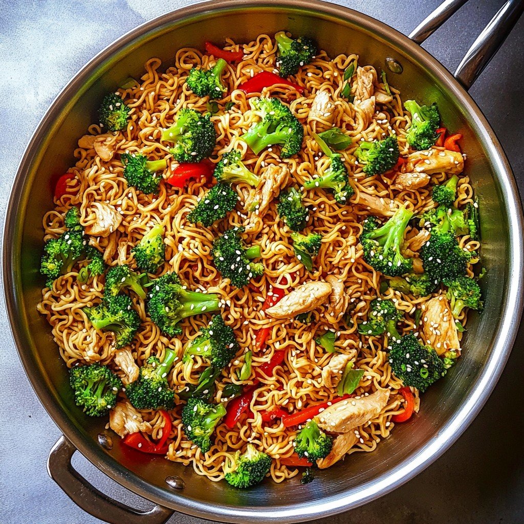 Quick Chicken Ramen Noodle Stir Fry