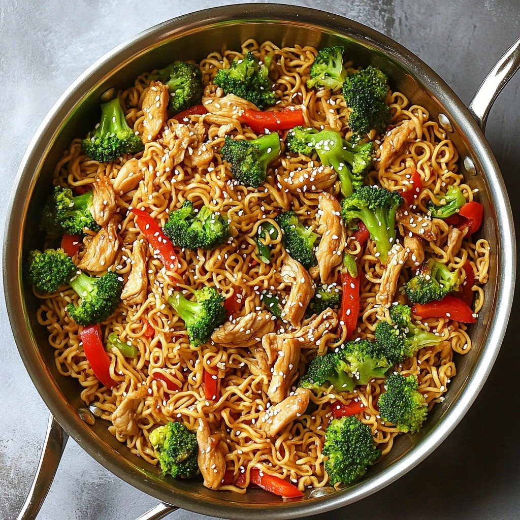 Quick Chicken Ramen Noodle Stir Fry