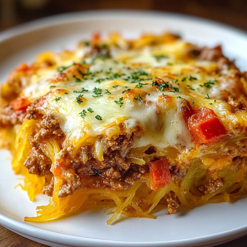 Sausage and Peppers Spaghetti Squash Casserole