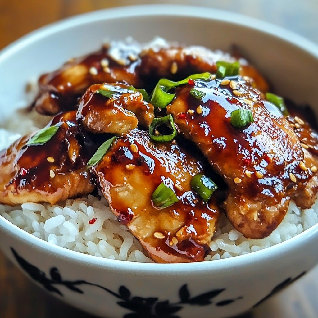Savory Caramelised Soy Chicken in Garlic Ginger Broth with Rice