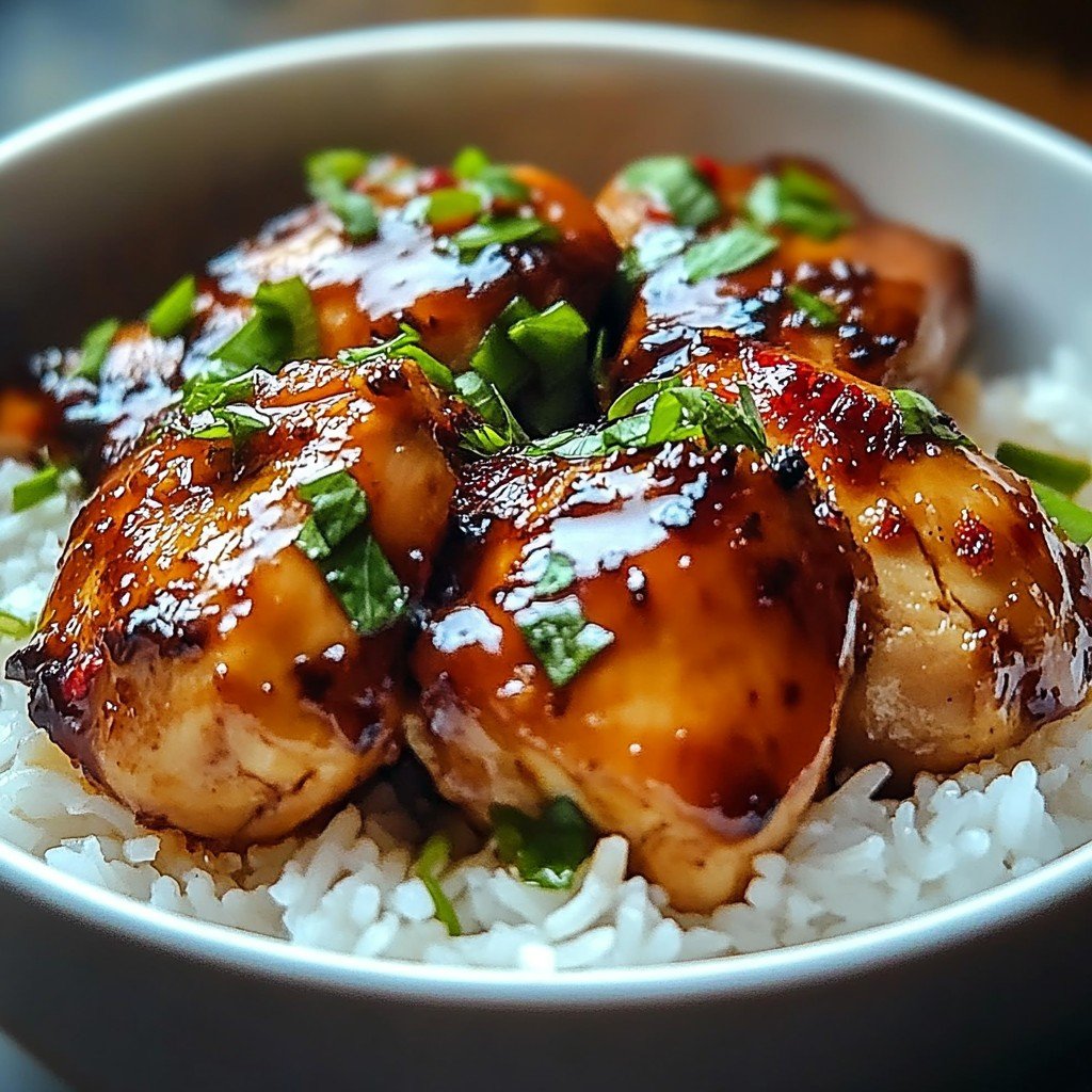 Savory Caramelised Soy Chicken in Garlic Ginger Broth with Rice