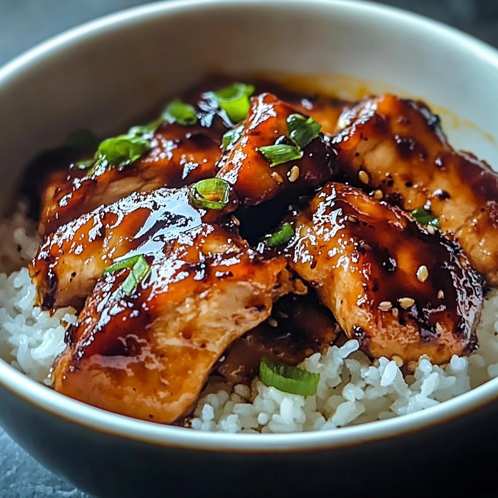Savory Caramelised Soy Chicken in Garlic Ginger Broth with Rice