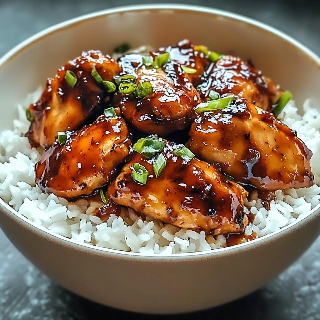 Savory Caramelised Soy Chicken in Garlic Ginger Broth with Rice