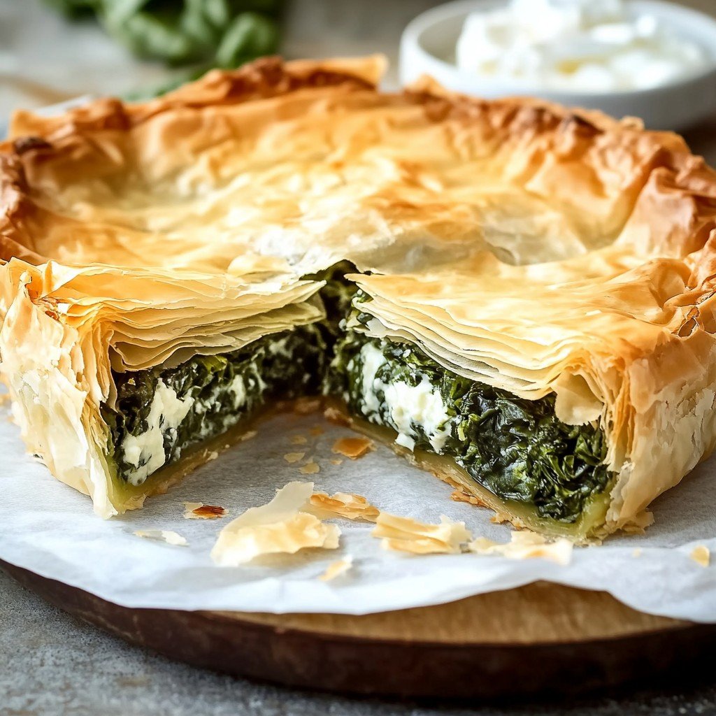 Spinach Feta Filo Pie Neopolitan Style Twist