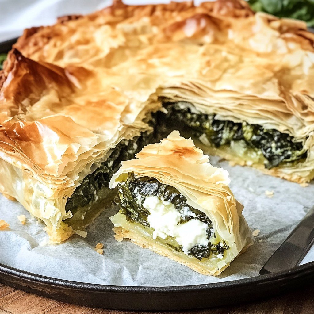 Spinach Feta Filo Pie Neopolitan Style Twist