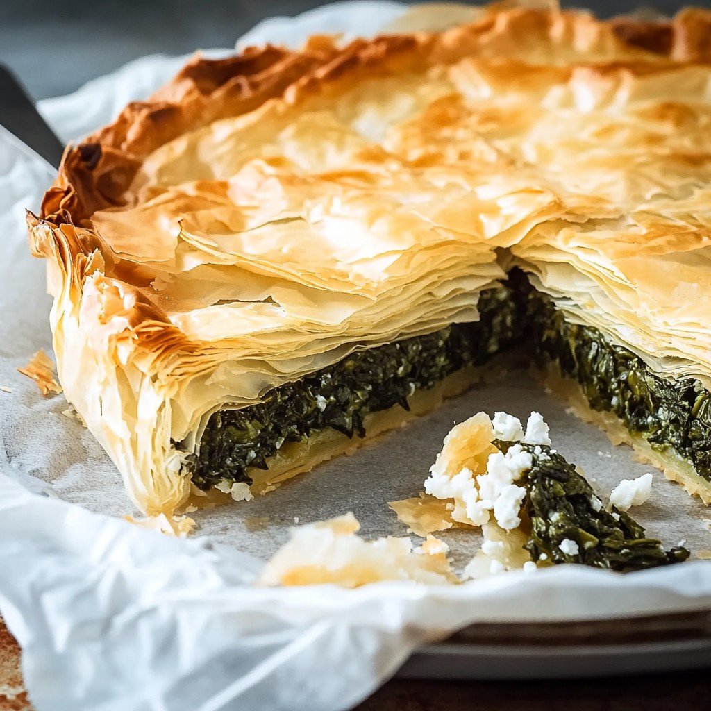Spinach Feta Filo Pie Neopolitan Style Twist
