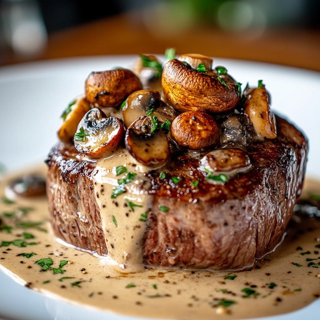 Tender Beef with Creamy Mushroom Sauce