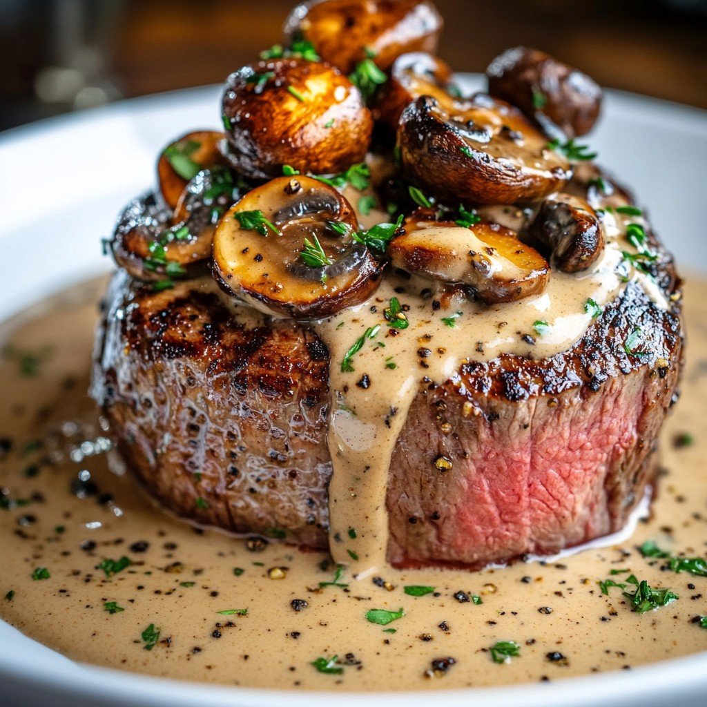 Tender Beef with Creamy Mushroom Sauce