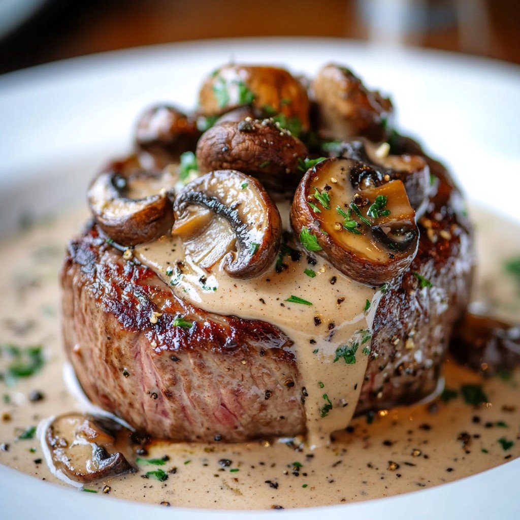 Tender Beef with Creamy Mushroom Sauce
