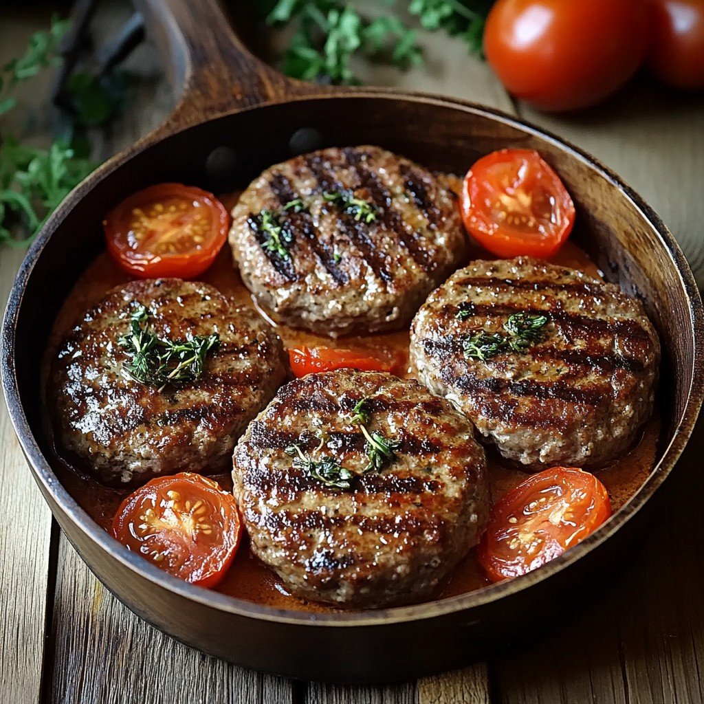 Tuscan Hamburger Steaks in Creamy Sun-Dried Sauce