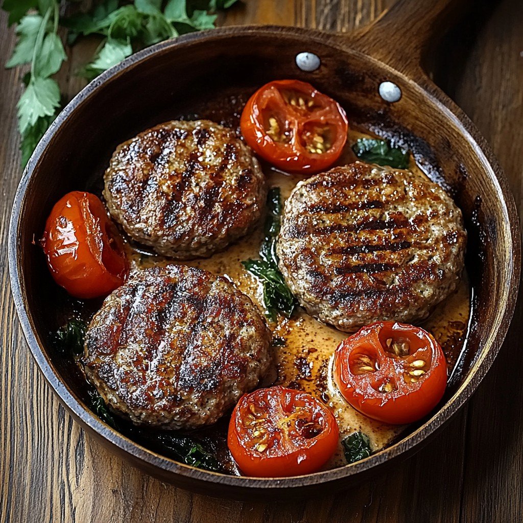 Tuscan Hamburger Steaks in Creamy Sun-Dried Sauce