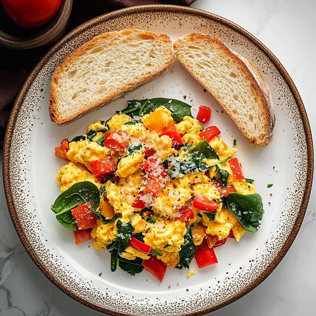 Veggie Scrambled Eggs Fresh Spring Food Idea