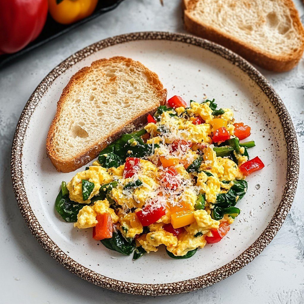Veggie Scrambled Eggs Fresh Spring Food Idea